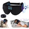 Joythink Mascherina per dormire con cuffie per dormire maschera per gli occhi 3D Deep Bluetooth per dormire oscurante, lavabile, copertura per gli occhi con microfono altoparlante nero