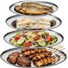GOMETY 4 piatti da portata in acciaio inox, ovali, lucidati, per snack, contorni, carne alla griglia, verdure e pesce, dimensioni 26 cm, 30 cm, 35 cm, 40 cm (4 P)