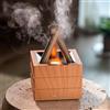 AVEKI Umidificatore, diffusore di fiamme da 280 ml, umidificatore ricaricabile con luce colorata, funzione timer a tre marce, adatto per camera da letto, ufficio, soggiorno, regali di Natale (colore legno)