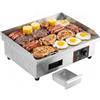 H-YEEU Piastra elettrica professionale 3 KW, griglia da tavolo multifunzione, barbecue interno in acciaio inossidabile e ghisa, 8 mm, per cucina, ristorante e caffè, 55 x 35 cm