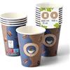 BIOZOYG Bicchieri di Carta Stampati 100 pz, 300 ml / 12 oz, Ø 80 mm, Bianco Bicchieri da Caffè da Asporto Carta Rivestita in PE Bicchieri per Bevande Calde e Fredde, Monouso
