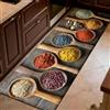 Generic Marrone Tappetini cucina 50 x 130 cm Tavolo di legno, cucchiaio di legno, spezie Tappeti lavabili antiscivolo, passatoia corridoio facile da pulire, durevole per cucina, soggiorno e ufficio