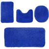 Heavyoff Set Tappetini Da Bagno 4 Pezzi, Tappetino WC Antiscivolo Per Bagno, Set Tappetini Da Bagno E Toilette, Tappetini Da Bagno Super Assorbenti, Tappetino Bagno Lavabile, Blu