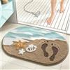 AVEKI Tappeto da bagno ultra morbido a tema spiaggia, con retro antiscivolo, in microfibra assorbente, lavabile in lavatrice, tappetino da bagno costiero per decorazione domestica, 50,8 x 78,7 cm, stella