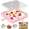 LAIKAIEU Macchina Gelatiera Istantanea Con Coperchio Trasparente E 2 Spatole, Padella Per Gelato Per Adulti E Bambini, Per Preparare Panna Montata, Yogurt Gelato, Sorbetto (Rosa,L)