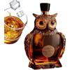 Generic Bottiglia decanter per whisky a forma di gufo, 16 x 16 x 21 cm, dispenser per vino a forma di gufo, 250 ml, trasparente, per papà, fidanzato, nonno, zio, uomini, papà, marito, famiglia, riunioni
