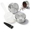 Sunicon Set cucchiaio e spazzola per capsule di caffè ricaricabili, adatto per macchine da caffè DELTA Q, realizzato in acciaio inossidabile