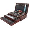 Sorandy Set Artistico Deluxe da 158 Pezzi, Kit da Disegno per Pittura in Scatola di Legno, 2 Quaderni di Schizzi, Kit da 24 Colori con Design Completo, Ideale per Bambini, Adolescenti, Adulti,