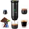 Yospinber Macchina da Caffè Espresso Elettrica Portatile, Macchina Caffe Portatile 3 In 1 Macchina Caffe, 5 Minuti Auto-Riscaldamento, con USB-C, Compatibile con Piccole Capsule, Grandi Capsule, Caffe Macinato