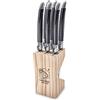 Laguiole Style de Vie Coltelli da bistecca Premium Line, spessore 1,8 mm, 6 pezzi, nero