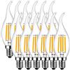 MENTA Lampadina LED E14 Candela, Lampadina Filamento LED E14 4W equivalente a 40 W, Lampada LED Candela Bianca Caldo 2700k, 400lm, 360 Angolazione Fascio Luce, 12 Pezzi