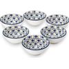 KORAT Set 6 Ciotole in Ceramica 400 ml - Bowl Decorative per Cereali, Pokè, Zuppe, Sushi, Yogurt e Dessert - Ciotoline Resistenti Lavabili in Lavastoviglie e Adatte al Microonde