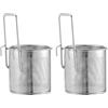 Tofficu Set 2 Pezzi Contenitori per Cottura Pasta Separata in Acciaio Inox, Scolapasta Doppio Versatile per Cucina Professionale e Filtro per Cottura Pasta e Dumplings