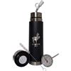 LLAMITA Mate Llamita Thermos per Yerba Mate 3 in 1 - Borraccia Termica in Acciaio Inox con Tazza Integrata e Cannuccia (Bombilla) - Sistema auto-cebante (Nero, 500)