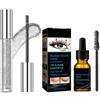 Hppsctink 10ml Mascara All'olio di Ricino e 3.2g Mascara Diamonds, Olio di Ricino per Ciglia, Condizionatore per Ciglia Folte e ricce, Occhi Scintillanti, mascara