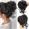 RPAEOY 2 Pezzi Chignon Finto per Capelli Elastici Chignon Finto Sintetica Ondulato Coda di Cavallo Pezzo di Capelli Spessi Updo per Donne Ragazze(Nero)