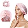 QKEPCY Cuffia Seta Capelli Notte Bonnet Seta per Ricci Cuffia Doccia Donna Protezione Capelli Notturna Ampia Elastica Morbida Traspirante(Rosa)