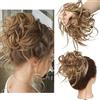 SEGO Elastico Spettinato con Capelli Ricci Finti Extension Chignon XXL Hair Magic Bun 45g Coda di Cavallo Treccia Carina - Castano/Biondo Cenere