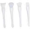 GANAZONO 4 pezzi Pennelli per Maschera Viso in Silicone Flessibile Doppia Punta Ventaglio Spatola Lingua Poligonale per Applicazione Uniforme Leggeri e Facili da Pulire per Uso Domestico e