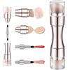 Generic Pennelli da trucco portatili - Stylish, Sturdy, 4 in 1, applicatore a doppia estremità pennello, blush retrattile per viaggio liquido, multiuso, per uso interno e uso quotidiano, di alta qualità