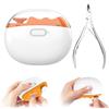 LAKPYN Tagliaunghie Elettrico, Automatico Taglia unghie con Luce LED e 2 Velocità, 2 in 1 Tagliaunghie Elettrico Portatile per Unghie, Nessun Rumore, con Forbici per Cuticole di Precisione (Orange)