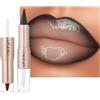 Erinde 2 in 1 Lipliner Doppia Estremità e Lipgloss Trasparente, Lipliner Nero, Rossetto Opaco Vellutato e Gloss Trasparente, Make-up Labbra Altamente Pigmentato e a Lunga Durata, Cruelty-free, 01