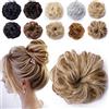 SEGO Capelli Finti Ricci Extension Chignon Elastico Hair Magic Messy Curly Bun Updo Coda di Cavallo Accessori Capelli Crocchia 40g Castano Sabbia a Biondo Chiarissimo