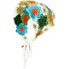 Wambere 1 bandana all'uncinetto, fascia per capelli, vintage, motivo floreale, stile rurale, sciarpa per capelli triangolare, per donne e ragazze, blu verde