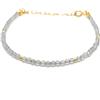Eloboe essence Bracciale donna labradorite pietra naturale 2mm di spessore argento 925 placcato oro giallo 24k regolabile da 16cm a 19 cm