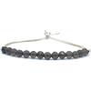 Eloboe essence Bracciale da donna in argento sterling 925 con pietra naturale di quarzo fumè, spessore 4 mm, regolabile per tutti gli spessori del polso