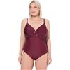 Ulla Popken Costume da Bagno da Donna, Taglie Forti, Taglie Forti, Mix Opaco Lucido, Bacca, 60