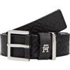 Tommy Hilfiger Donna Cintura Square 3,0 cm in Pelle, Blu (Black), 70 cm