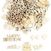 Naapesi 100 Coriandoli in Legno per Compleanno, Decorazione da Tavolo con 7 Motivi- Confetti per Festa di Compleanno per Bambini, Ragazze, Ragazzi e Adulti