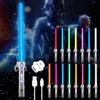 CJBIN Spada Laser Giocattolo per Bambini, Lightsaber, RGB 15 Colori Spada Laser Star Wars con Effetti Sonori Simulati Spada Luminosa, Spada Laser Retrattile 2 in 1 per Bambini (Impugnatura Argento)