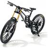Generisch Modello universale di bicicletta con dita, scala 1:10, giocattolo per mountain bike, decorazione in miniatura, modello di bicicletta pieghevole (nero-35)