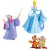 Bullyland Set 3 personaggi, Cenerentola Fatina e Topini, senza PVC, Gioco Immaginativo, Collezionabile, Multicolore, Dipinta a Mano, Cake Design