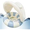 Rkzijwh Salvagente Neonato, Ciambella Galleggiante con Parasole UV, Sedile Sicurezza Regolabile Pieghevole Salvagente Gonfiabile per Bambini 0-4 Anni per Piscina Spiaggia Giardino