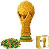 Meenewching Set di mattoncini da costruzione da calcio, 500 pezzi, in miniatura 3D, giocattolo educativo, micro calcio, decorazione creativa, regalo per adulti e bambini, 96 x 96 mm (coppa)