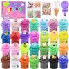 Tonsooze 28 Pezzi Fluffy Slime Kit, DIY Mini Slime Per Burro Fluffy con Ciondoli di melma, Putty Giocattoli, Regalo per feste per bambini, regalo di Natale di compleanno per ragazze e ragazzi