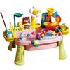 Elyebxj Tavolo per l'acqua, Tavolo per l'acqua per Bambini, Lavandino da Gioco con Corsa - Rubinetto Elettrico, Gambe Regolabili, Funzione Spray vulcanico, Include Giocattoli da Pesca e Scivolo