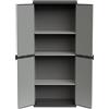 Adventa: Armadio in resina di PVC e PP, 2 Ante, 3 Ripiani, Facile da Montare, Modular System, Resistente, Adatto ad ambienti Interni ed Esterni, 68L x 40P x 165H cm, Grigio e Nero