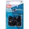 Prym 311315 - Bottoni per pantaloni, 15 + 17 mm, colore: Nero