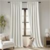 PANELSBURG Set di 2 tende oscuranti, lunghezza 213 cm, con linguetta posteriore in lino, plissettate, oscuranti, isolanti, termiche, per l'inverno, soggiorno, camera da letto, lunghezza 213 cm, color crema e