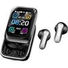 Relxhome NE48 AI Cuffie Traduzione Simultanea con Schermo LCD Touch, Bluetooth 6.0 Auricolari Traduttori 3-in-1, 165 Lingue, 11 Modalità, 50 Ore di Autonomia Cuffie Traduttore Istantaneo per Viaggi e Affari