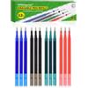 Willingood Mine sostituibili cancellabili [3 Blu, 3 Nero, 3 Rosso, 3 Verde, confezione da 12, 0.7 mm] Compatibili con le penne Pilot FriXion Ball & Clicke, mine di ricambio per penne gel
