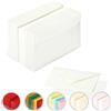 LogicaShop 100 Bigliettini Piccoli Auguri con Busta e Cartonicini, mod. HAPPY 11x7cm (Bianco)
