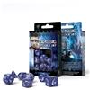 Q-WORKSHOP Classic RPG Dice Set 7-Dadi Poliedrici Cobalto E Bianco