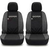 Auto Accessori Lupex Coprisedili Compatibili per Qashqai 2006-2021 J10 J11, Set Anteriori o Completo 12 Pezzi, in Policotone Traspirante (Nero - Grigio Scuro, Coppia Anteriore)