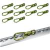 solidpro Raccordi per guide aeree, occhielli ellittici, 2 punti di arresto, portata fino a 1500 kg, occhielli per camper, rimorchi, camion, accessori, colore: verde