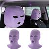 povtii 2 coperture per poggiatesta auto, divertenti maschere per il viso per sedile anteriore, protezione personalizzata, mascherina da sci per la maggior parte dei veicoli, accessori per auto (viola